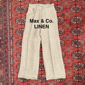 Max‎ & Co. 4 Natural Linen Long Rise, Full Leg Pants IMMACULATE